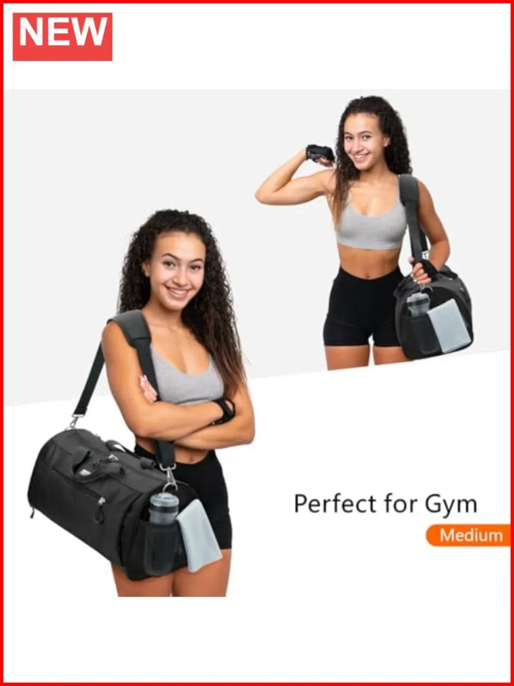 Unisex Duffel Bag with Shoe Compartment & Wet Pocket for Travel Sports Gym